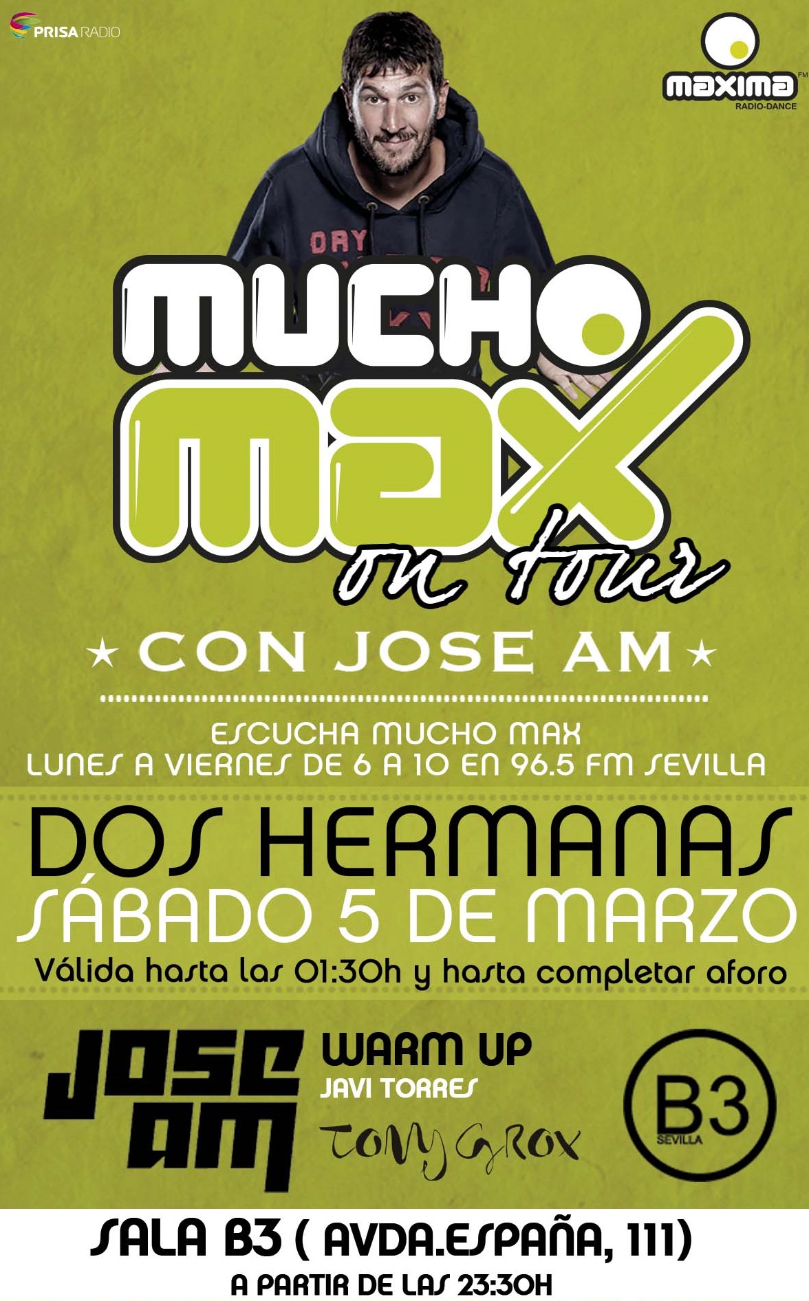 Mucho Max on Tour en Sevilla! Sábado 5 de Marzo