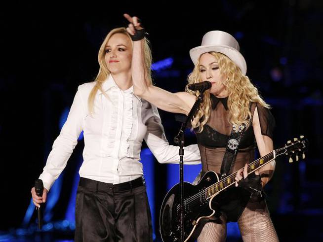 Britney Spears y Madonna en 2008.