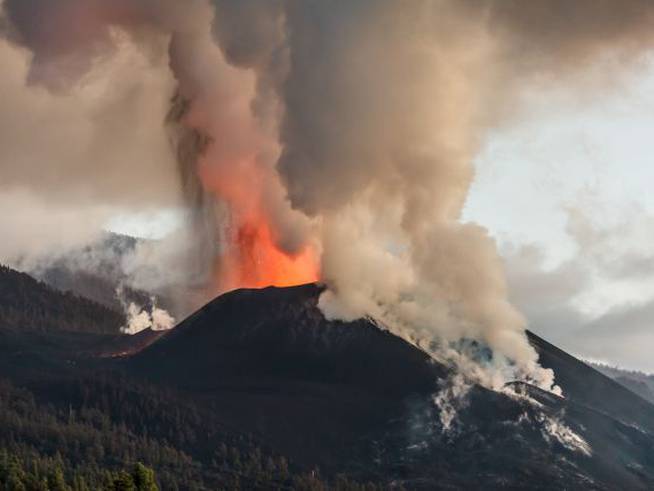El volcán de Cumbre Vieja en La Palma.