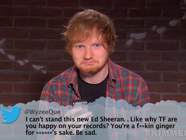 La reacción de Ed Sheeran.