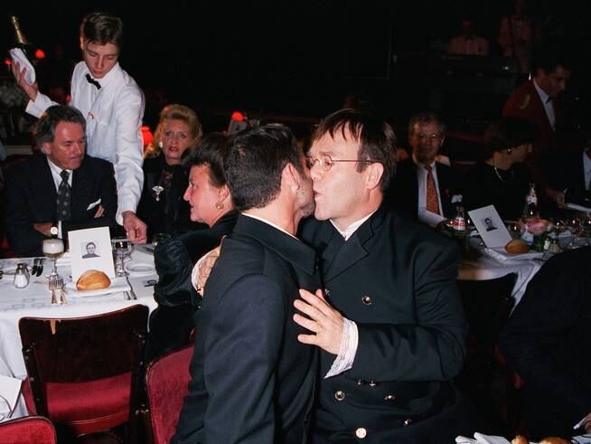 George Michael and Elton John en la Gala Dinner