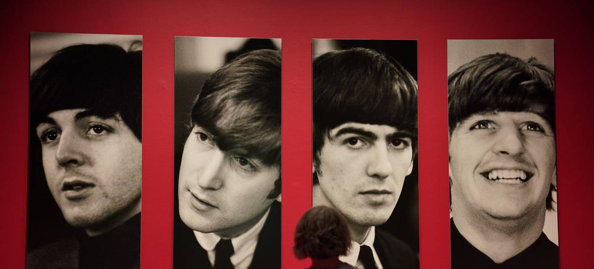 Exposición de fotografías sobre The Beatles en el National Portrait Gallery de Londres.