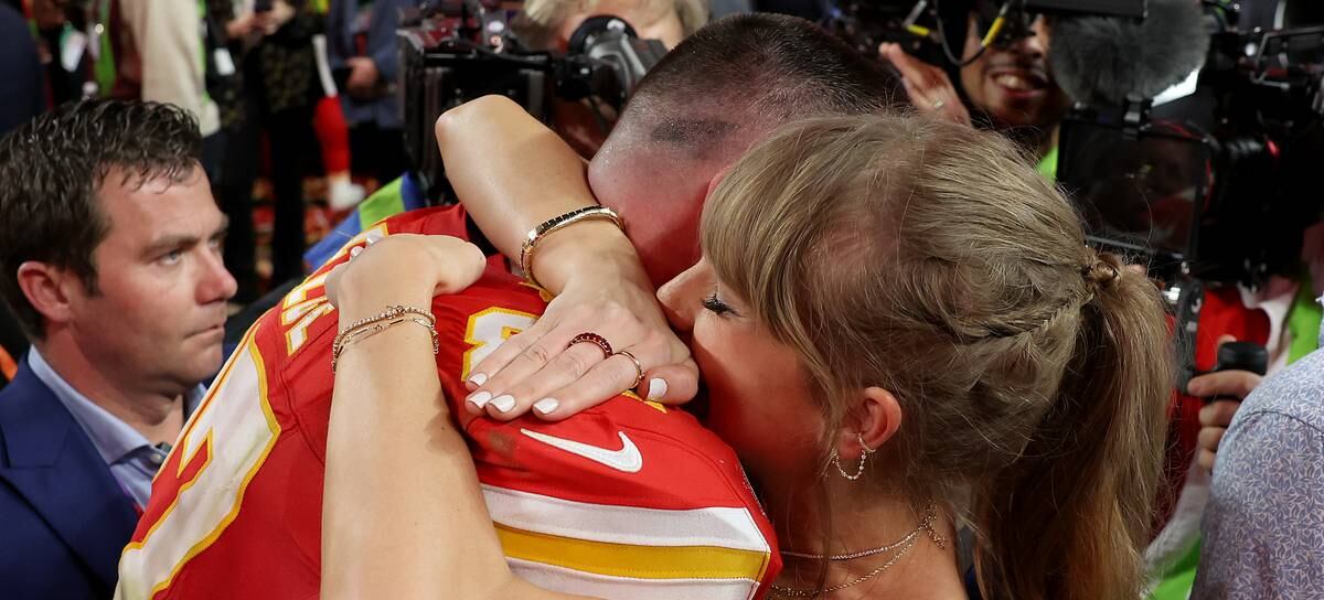 Travis Kelce y Taylor Swift en la Super Bowl 2024
