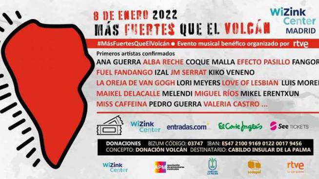 Cartel del concierto solidario por La Palma.