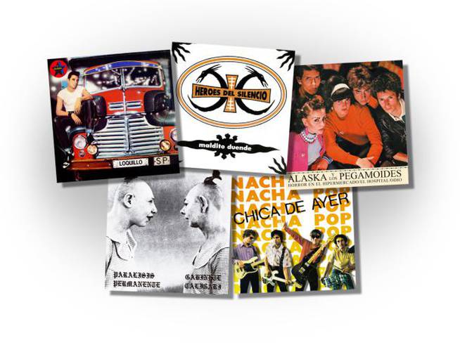 Los cinco sencillos de la Movida madrileña editados por Warner Music.