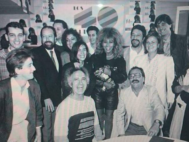 Tina Turner, en su visita a LOS40 en los años 80