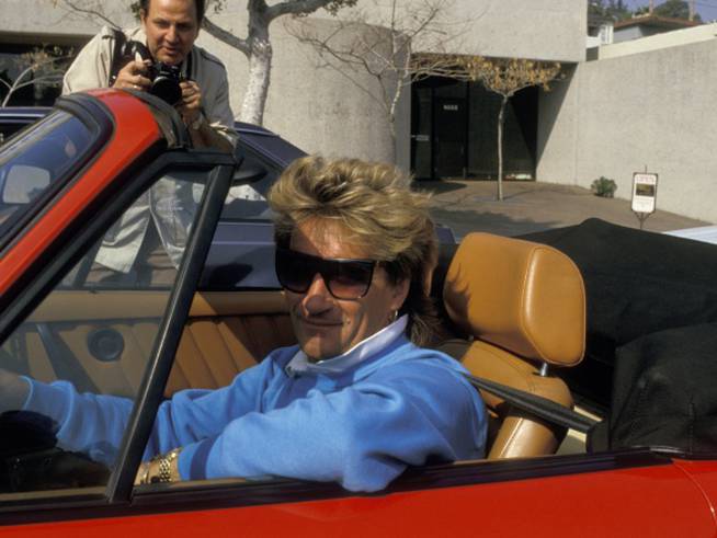 Rod Stewart en Sunset Boulevard, en 1987.