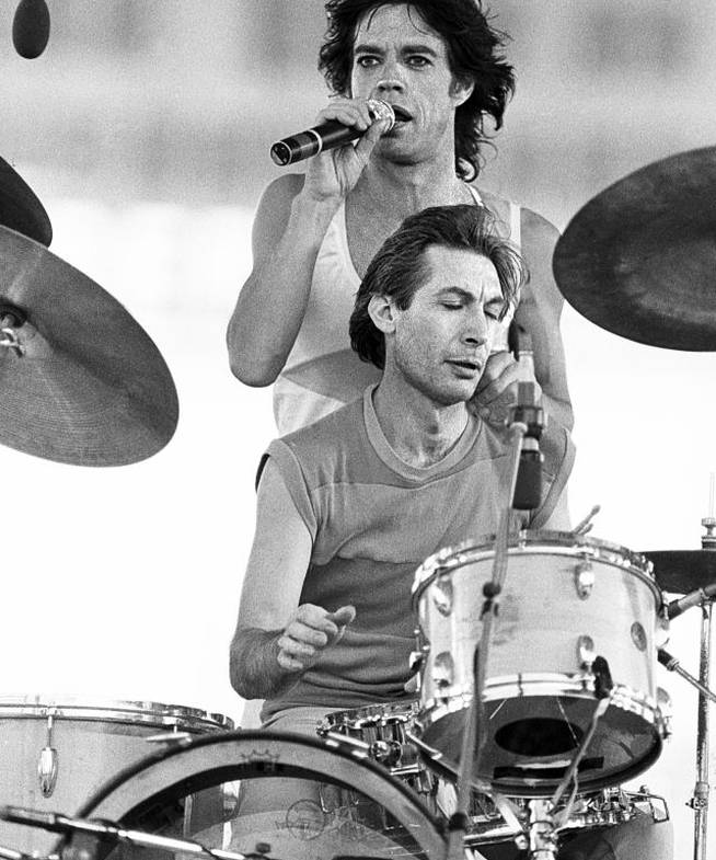 Mick Jagger y Charlie Watts, en una actuación de los Rolling Stones en Texas en 1981.