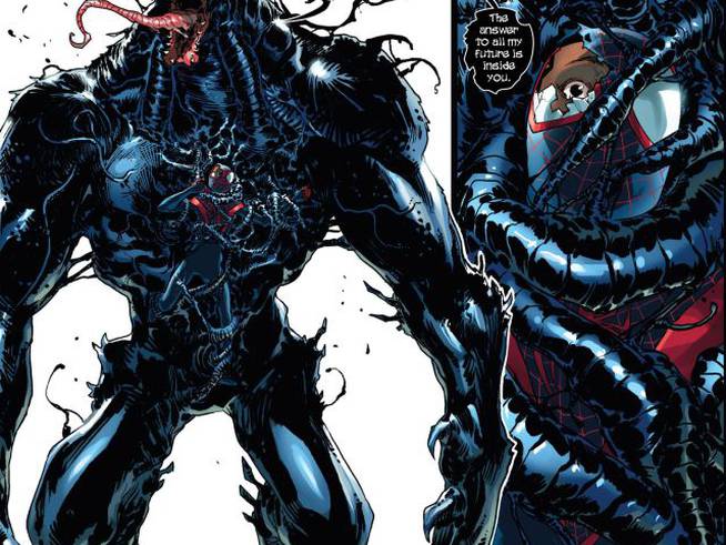 Venom aparece en el universo de Miles Morales.