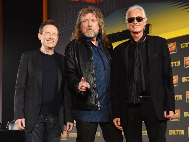 John Paul Jones, Robert Plant y Jimmy Page, miembros de Led Zeppelin, en 2012.