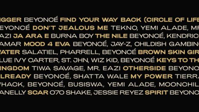 Tracklist de &#039;The Lion King: The Gift&#039;