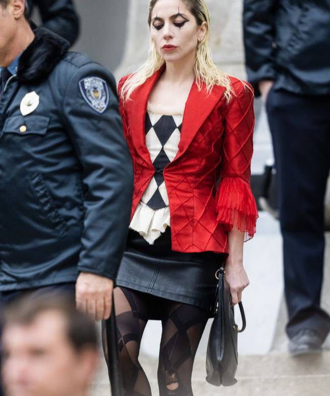 Lady Gaga como Harley Quinn en el rodaje de Joker 2.