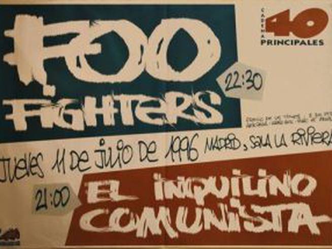 Cartel del concierto de Foo Fighters en Madrid el 11 de julio de 1996