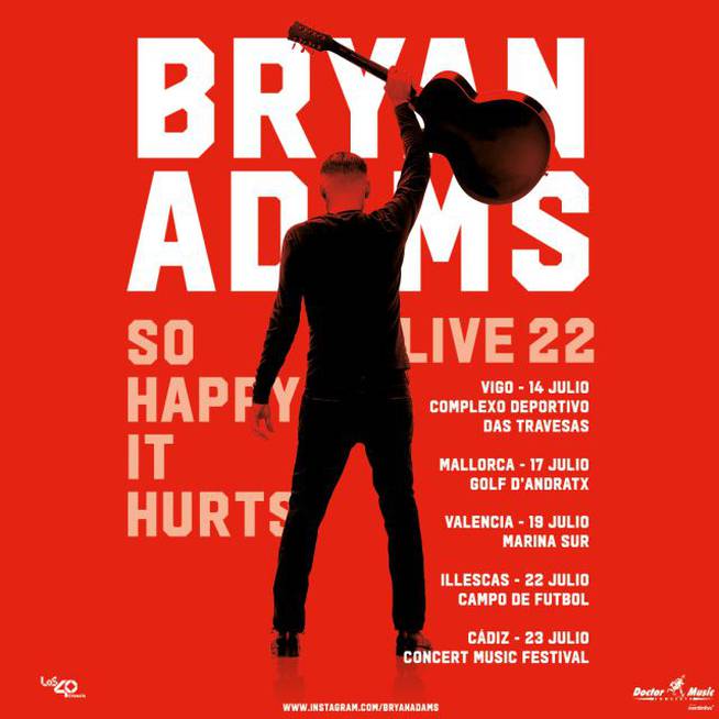 Cartel de la gira de verano de Bryan Adams en España