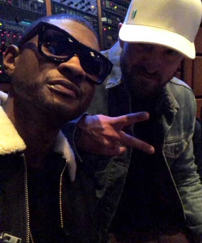 Usher y Justin Timberlake en el estudio