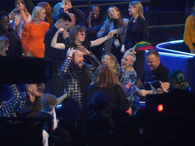 Voyager, los representantes de Australia, en la segunda semifinal del Festival de Eurovisión 2023.