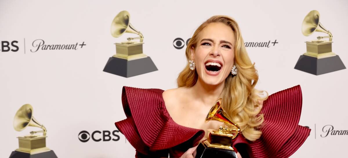 La cantante Adele en la 65ª Entrega Anual del Grammy 2023.