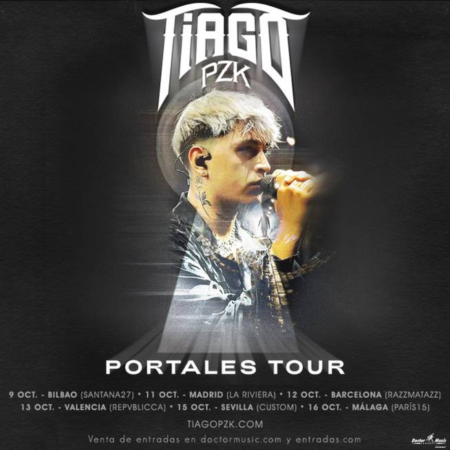 Cartel de la gira de Tiago PZK en España