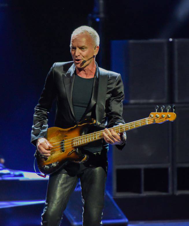 Sting durante su actuación en el London Palladium en abril del 2022.