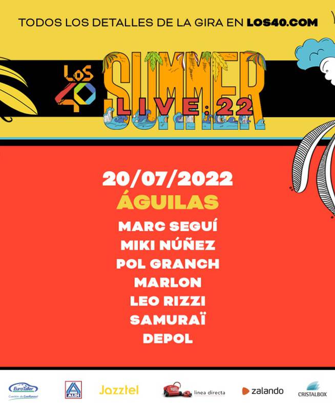 LOS40 Summer Live 2022 en Águilas: fechas y artistas.