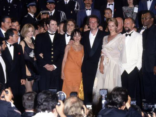 El equipo de la película &#039;Pulp Fiction&#039; en el Festival de Cannes en 1994. 
 
 