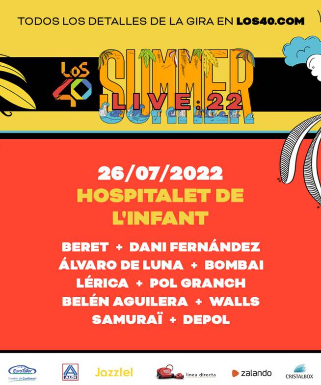 LOS40 Summer Live 2022 en Hospitalet de L&#039;Infant: fechas y artistas.