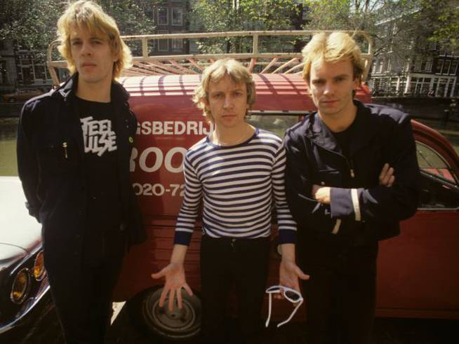 Stewart Copeland, Andy Summers y Sting, miembros de The Police, en Amsterdam en 1979.