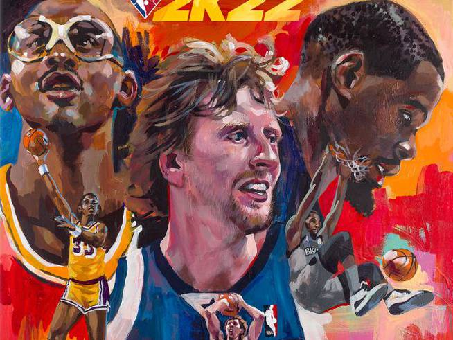 Portada de NBA 2K22 edición 75º aniversario de NBA