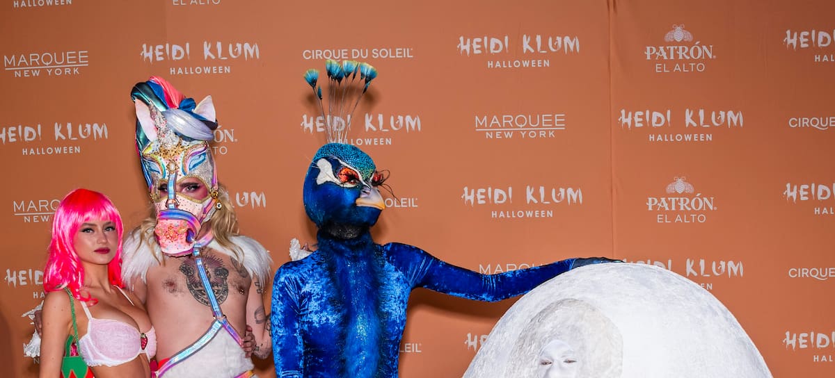 Leni Klum, Bill Kaulitz, Heidi Klum y Tom Kaulitz, en su fiesta de Halloween.