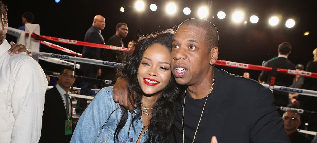 Rihanna y Jay-Z en la velada de boxeo Throne Boxing de 2015.