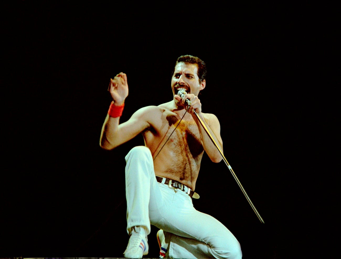 Freddie Mercury en el concierto en Montreal