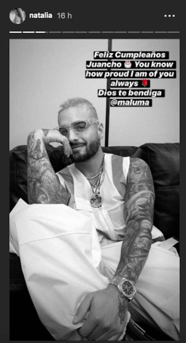 Felicitación de Natalia Barulich a Maluma.