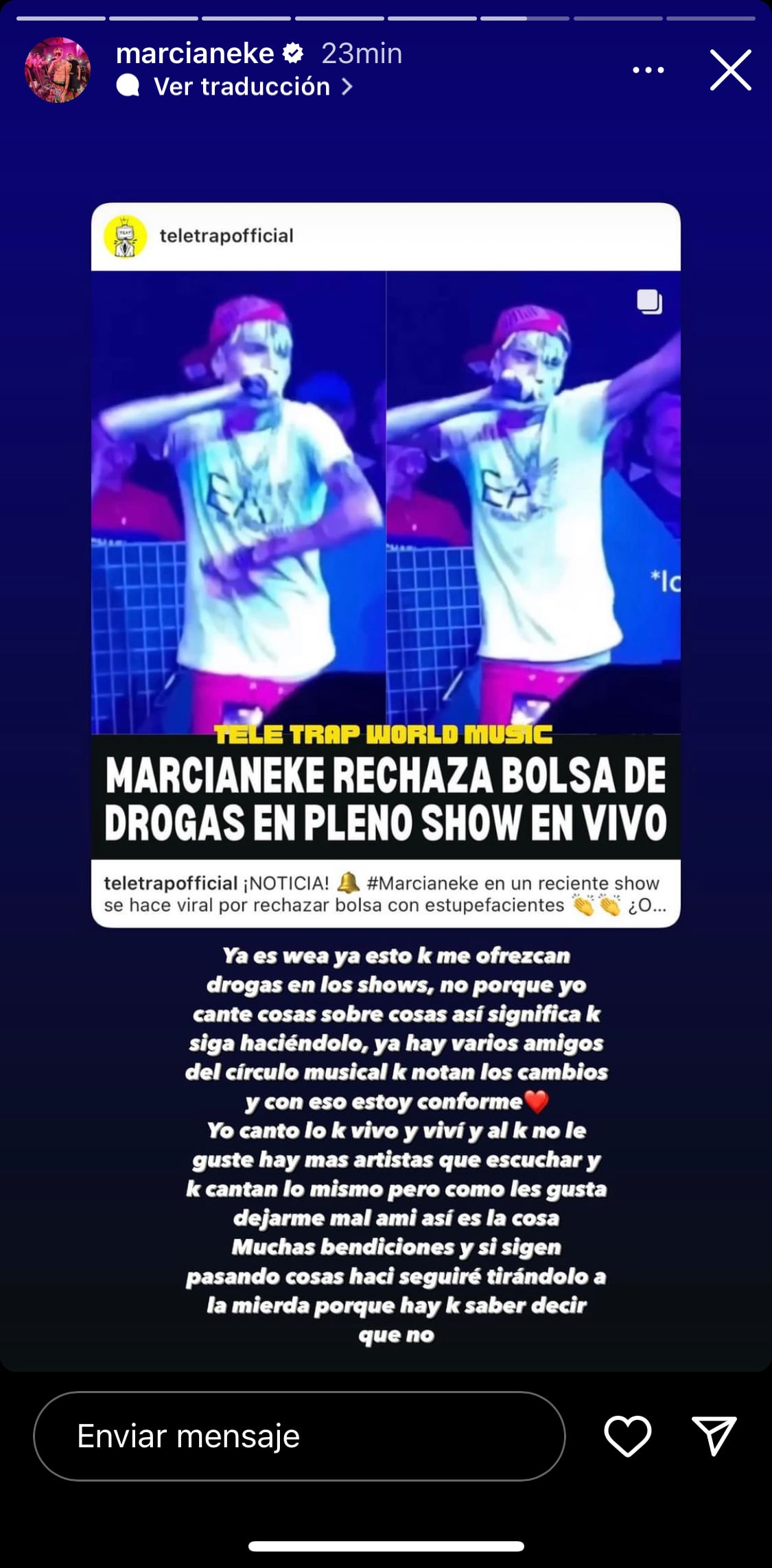 Captura Instagram @marcianeke