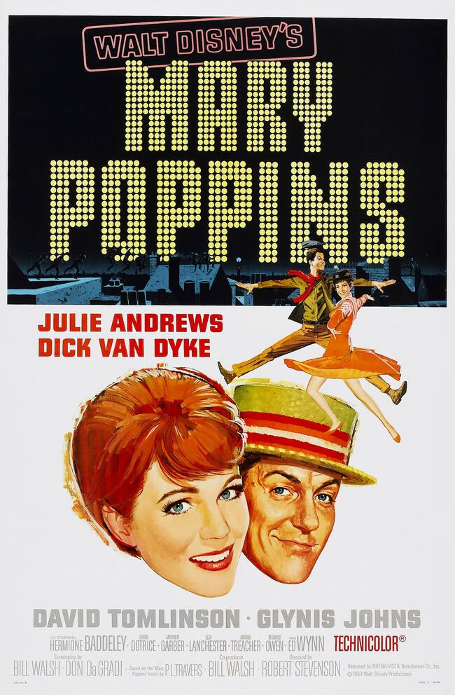 La película 'Mary Poppins' se estrenó en 1964.