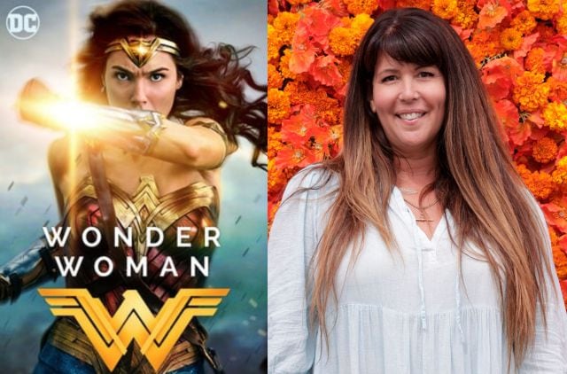 El cartel de la película de &#039;Wonder Woman&#039; junto a su directora, Patty Jenkins.