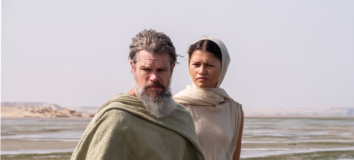 Matt Damon como Odysseus y Zendaya como Atenea en'La Odisea'. / Universal Pictures