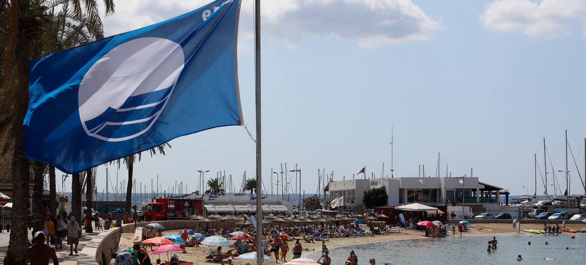 Una playa en Palma marcada con una Bandera Azul.