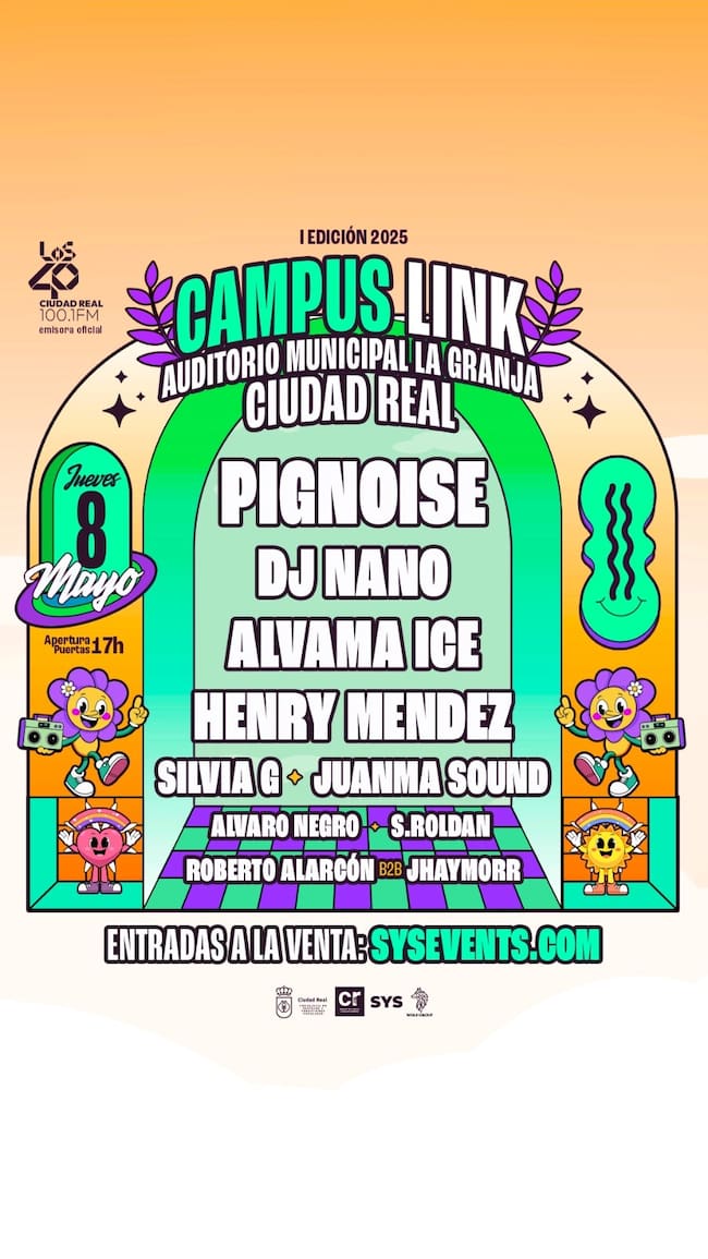 Cartel promocional de la primera edición del festival Campus Link en Ciudad Real