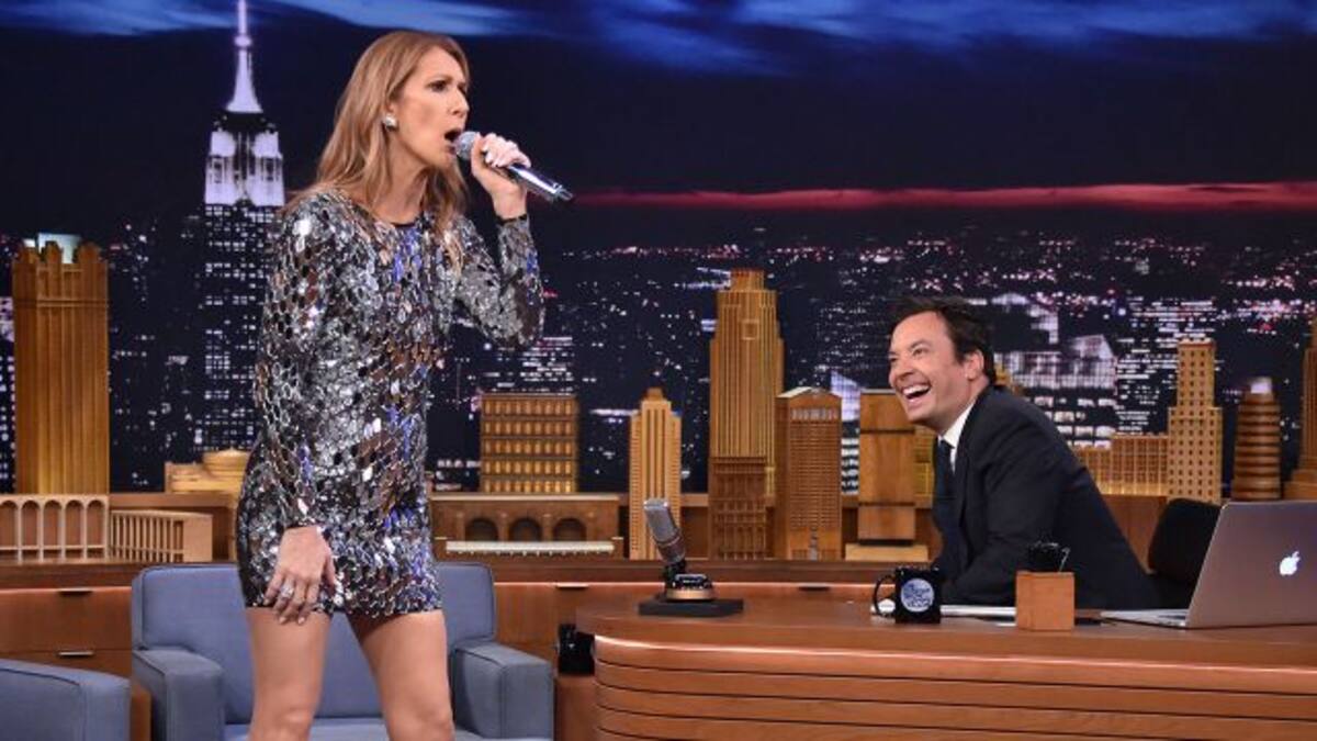 Celine Dion imita a Sia y Rihanna en el Tonight Show