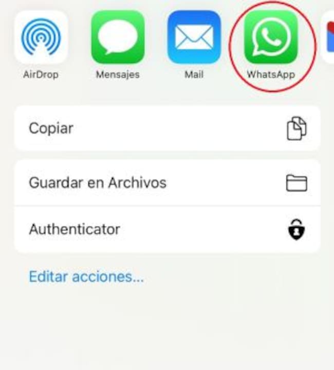 Selecciona 'WhatsApp'.