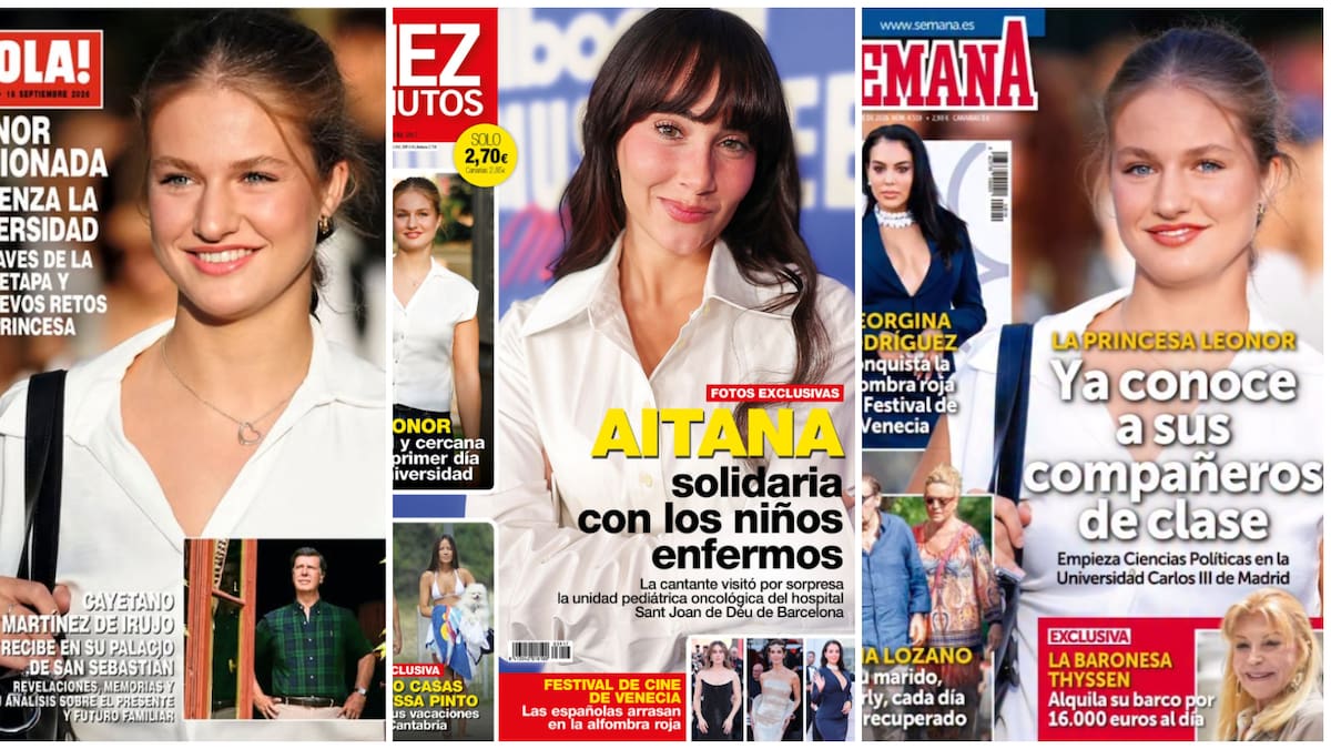 Las portadas de las revistas del corazón de hoy, miércoles 9 de septiembre: la Princesa Leonor, Aitana, Mario Casas y Melyssa Pinto