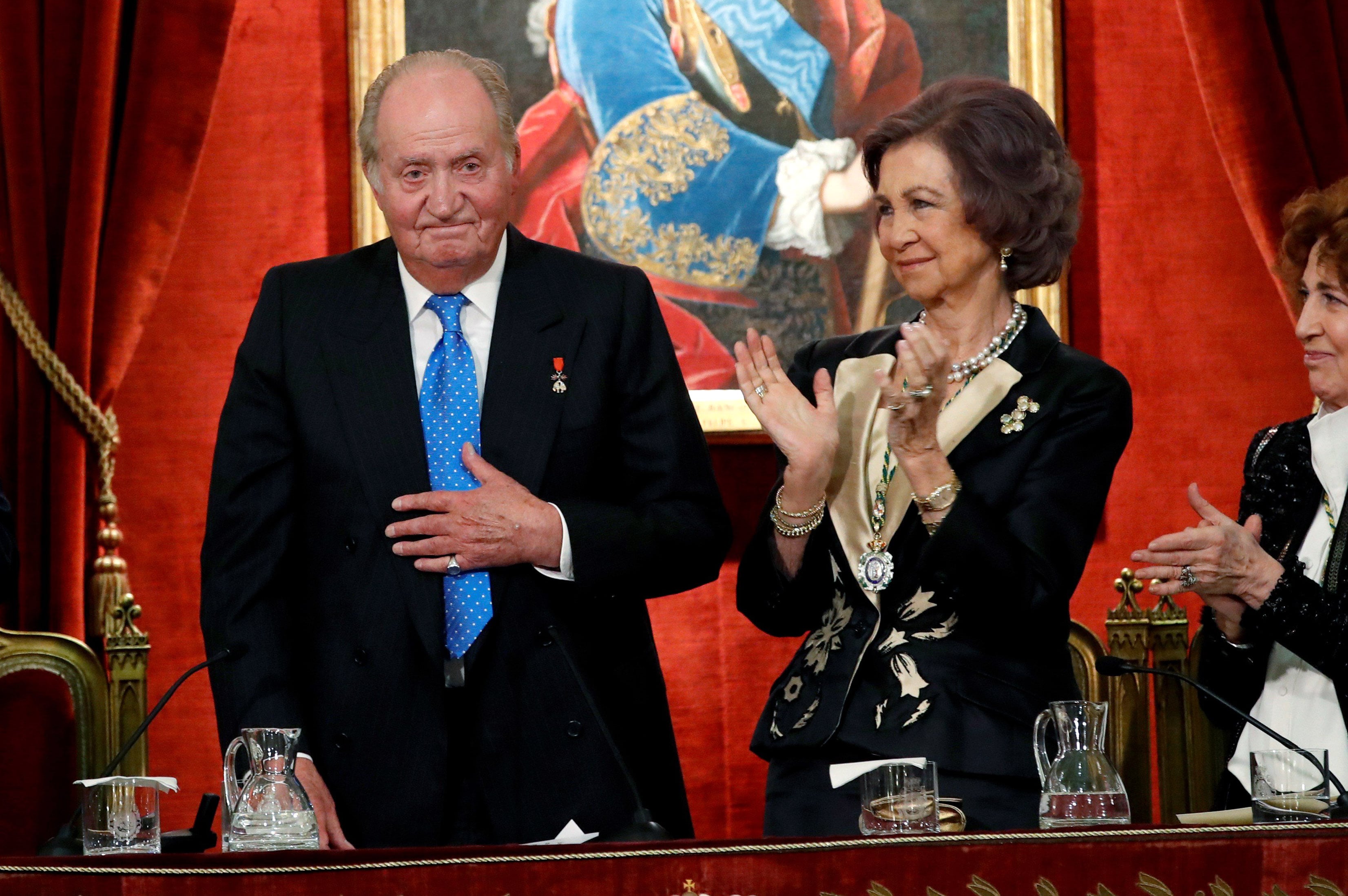 Juan Carlos y Sofía en 2018 en Madrid, España.