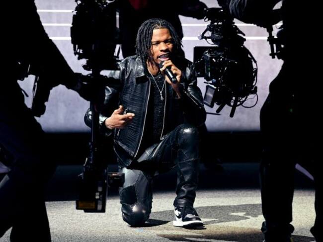 Lil Baby durante su actuación en los Premios Grammy 2021.