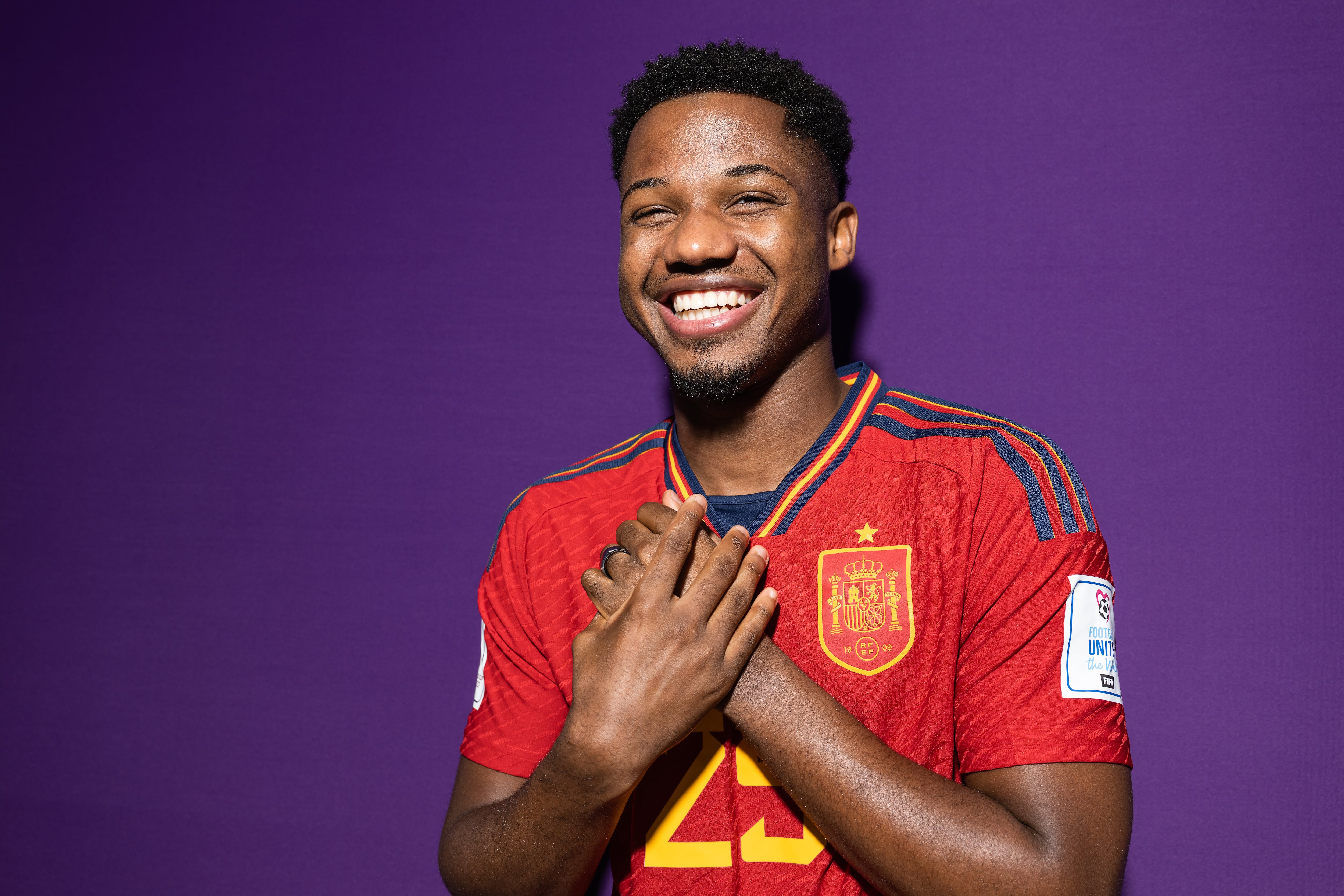 Ansu Fati, con la selección española en 2022