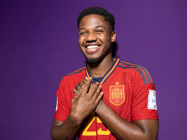 Ansu Fati, con la selección española en 2022