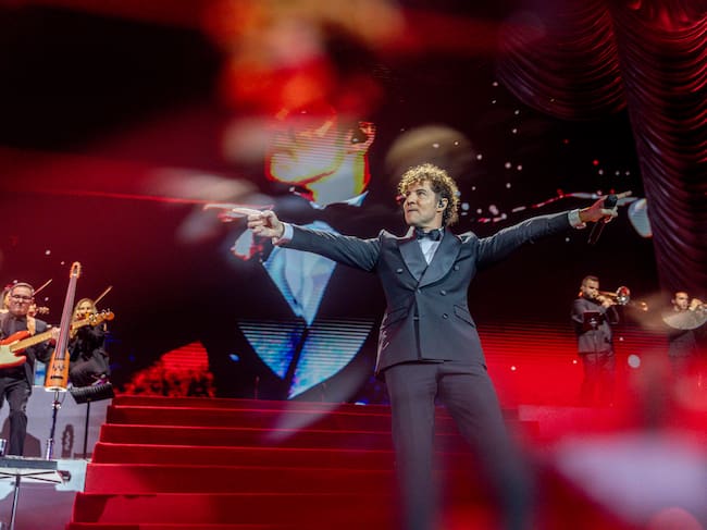 David Bisbal actuando en el Movistar Arena de Madrid con su gira ''Todo es posible en Navidad'. / Ricardo Rubio/Europa Press via Getty