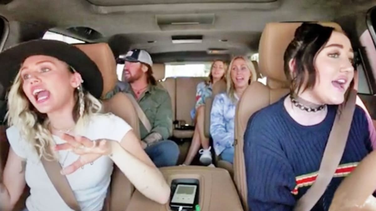 Carpool Karaoke con la familia Cyrus