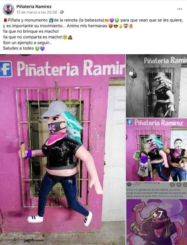 Piñatería saca piñata de La Reinota, ella la rechaza