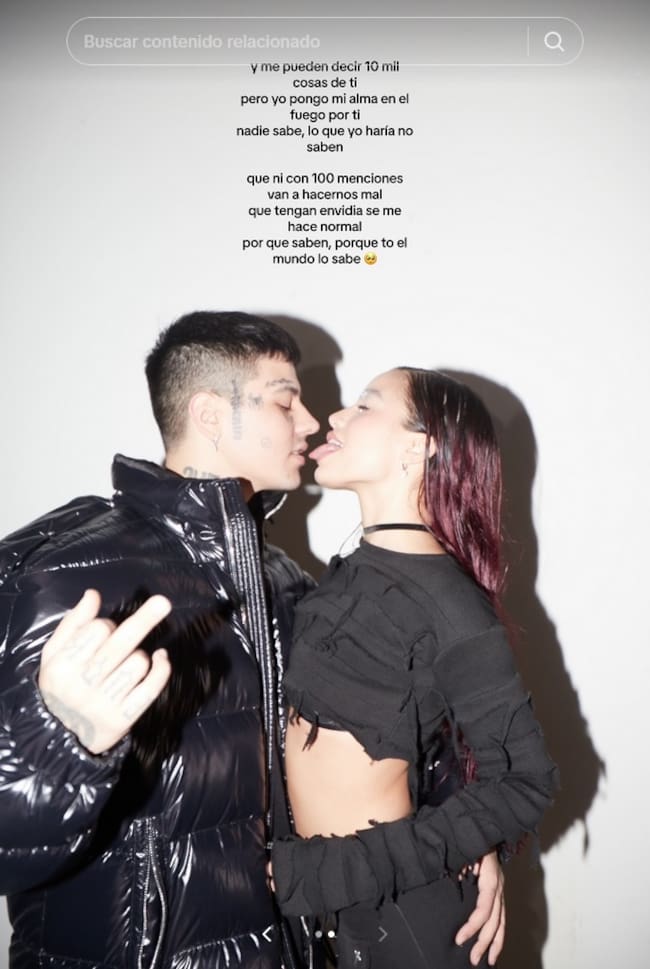 El post de Emilia y Duki en TikTok