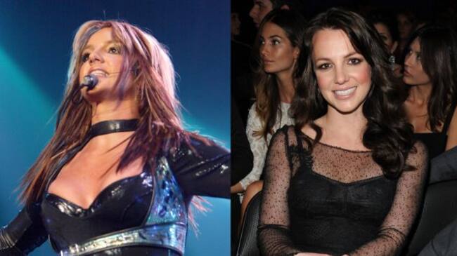 Britney Spears en 2004 y 2010.